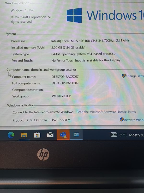 Hp pro book 440 g7 core i5 8g 256ssd - Image 5