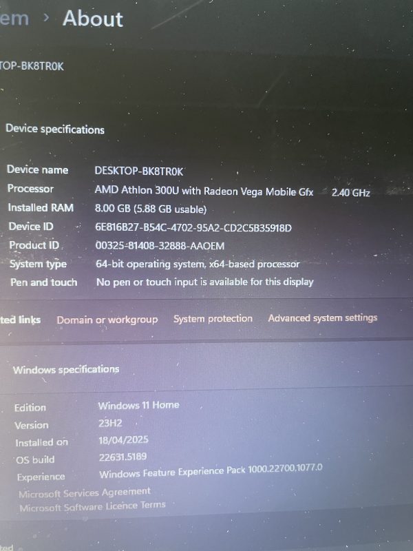 LENOVO IDEAPAD L340 ryzen 3 8GB 256ssd