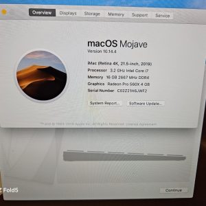 Apple iMac core i7 16gb 512ssd 2019 4k display